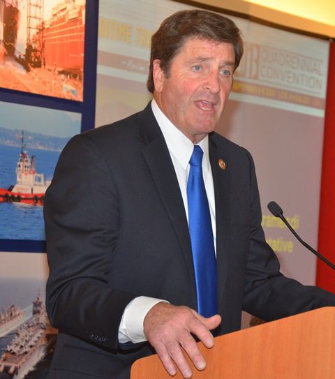 Declaring his support for a national maritime policy is US Rep. John Garamendi (D-CA).