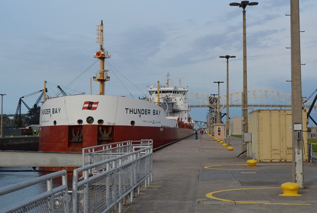 The SIU of Canada-crewed Thunder Bay enters the Poe Lock last September.