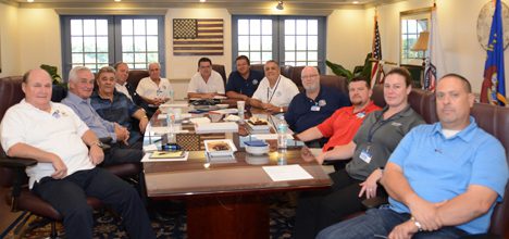 The delegates of the Greater South Florida Maritime Trades Council pause during their October meeting with MTD President Michael Sacco.