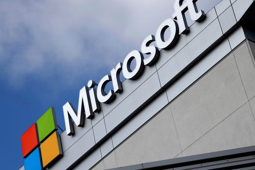 FILE PHOTO: A Microsoft logo is seen in Los Angeles, California, U.S. June 14, 2016. REUTERS/Lucy Nicholson